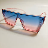 mens and womens pink and blue square shield sunglasses