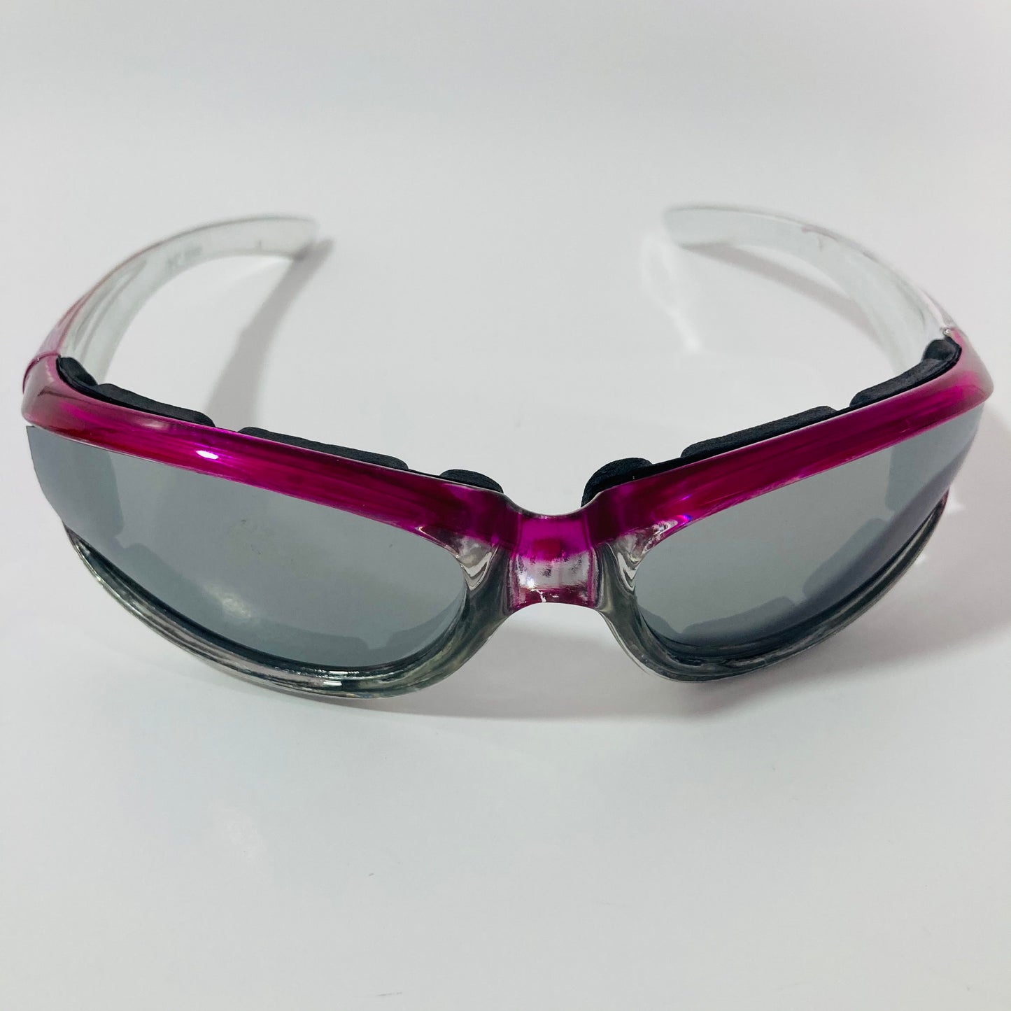 mens and womens pink clear mirrored motorcycle sunglasses 