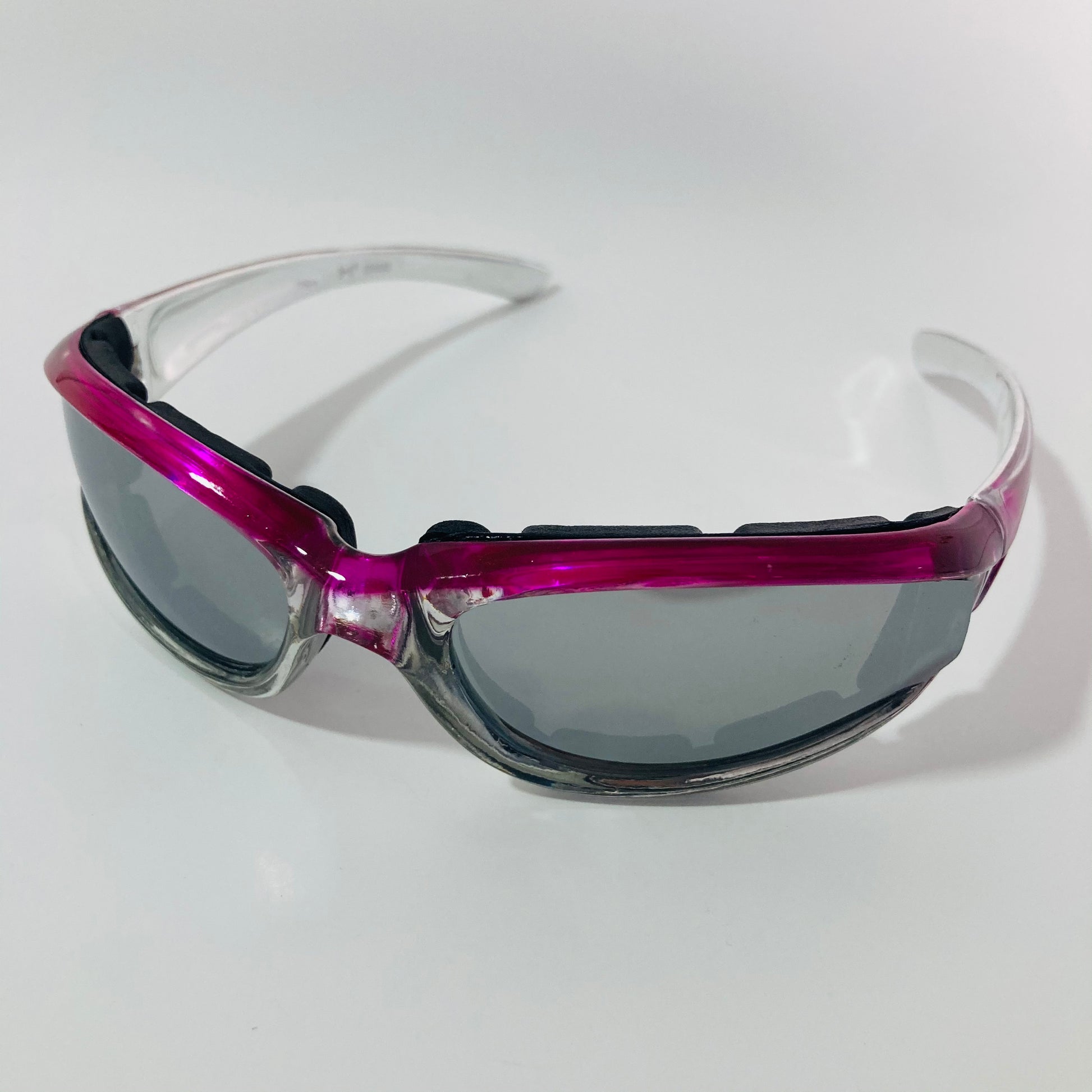 mens and womens pink clear mirrored motorcycle sunglasses 