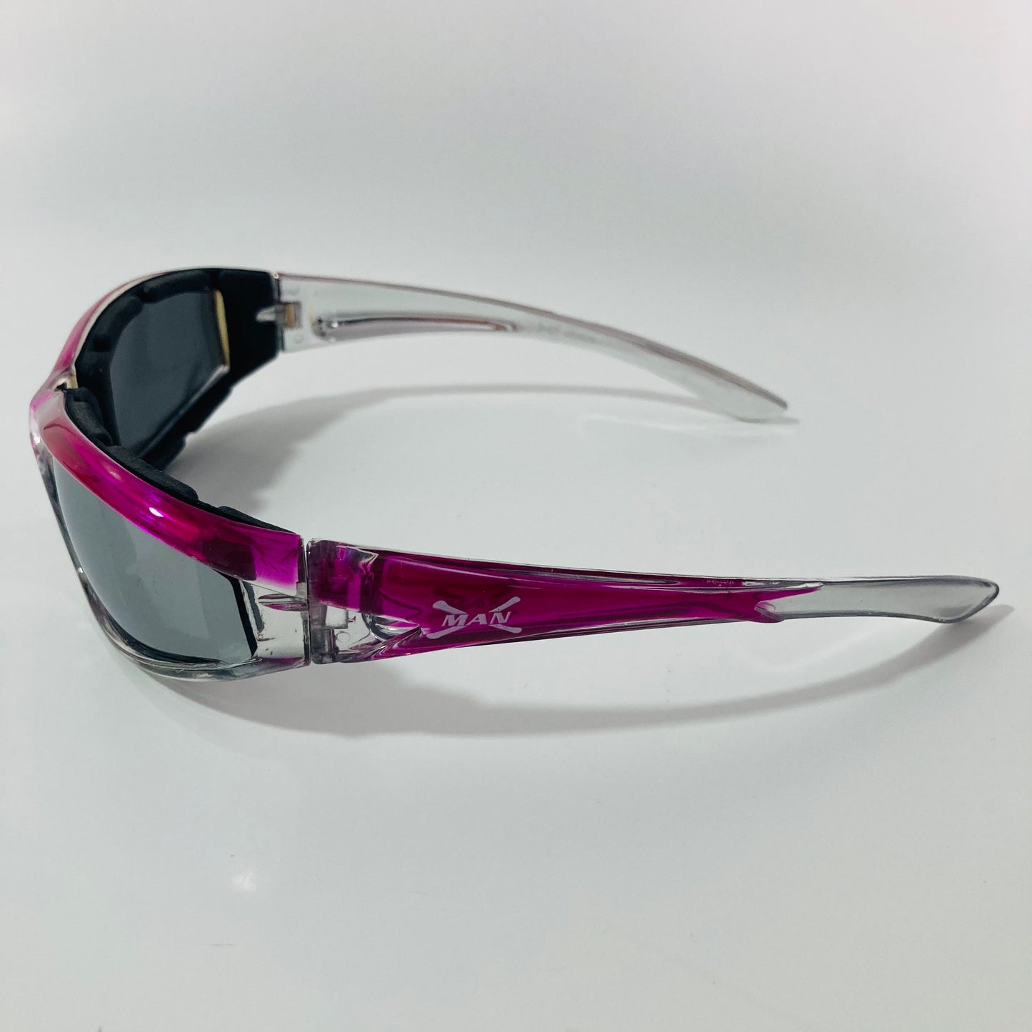 mens and womens pink clear mirrored motorcycle sunglasses 