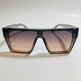 mens and womens gray and tan square shield sunglasses