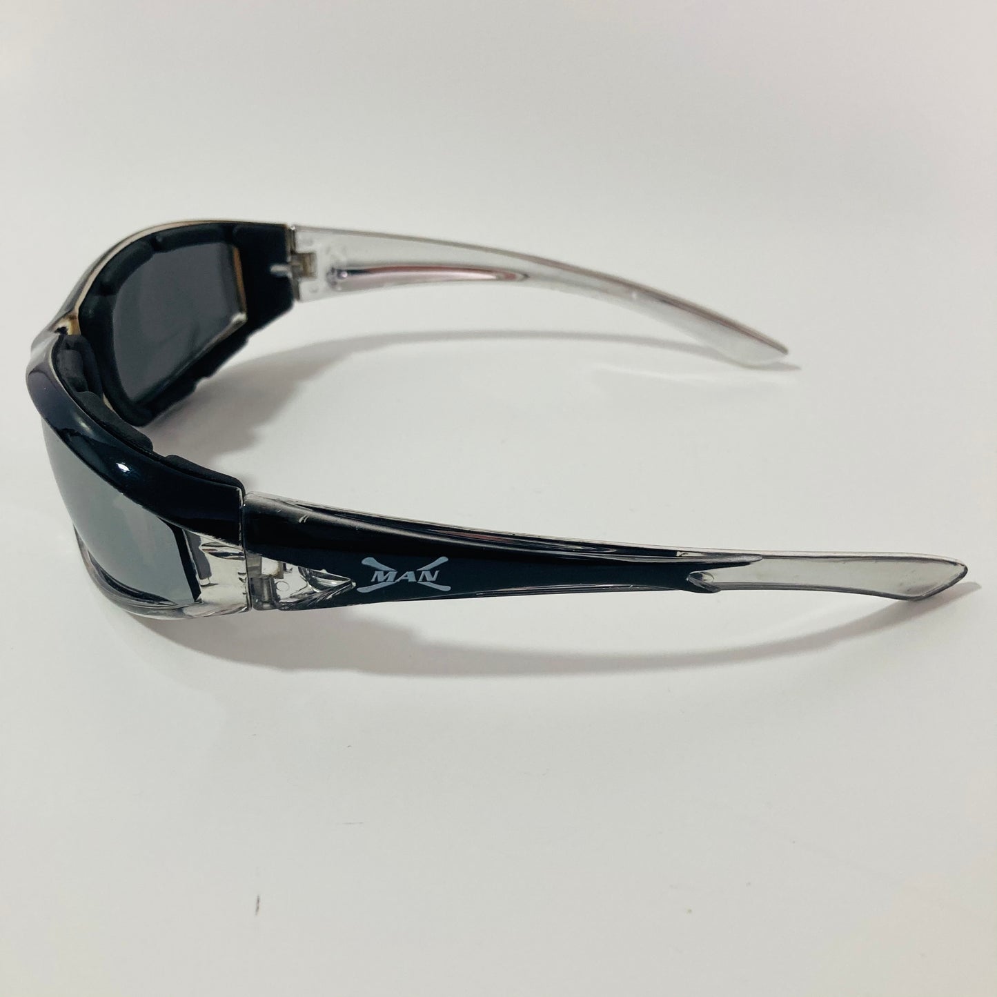 mens and womens black clear mirrored motorcycle sunglasses 