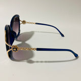 womens blue black and gold oversize sunglasses