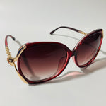 womens red black and gold oversize sunglasses