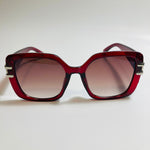 womens red and silver oversize square sunglasses