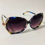 womens flowers black and gold oversize sunglasses