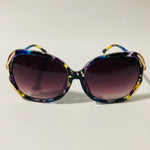 womens flowers black and gold oversize sunglasses