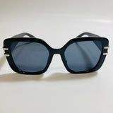 womens black and silver oversize square sunglasses