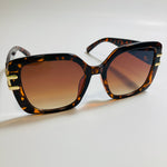 womens brown and gold oversize square sunglasses