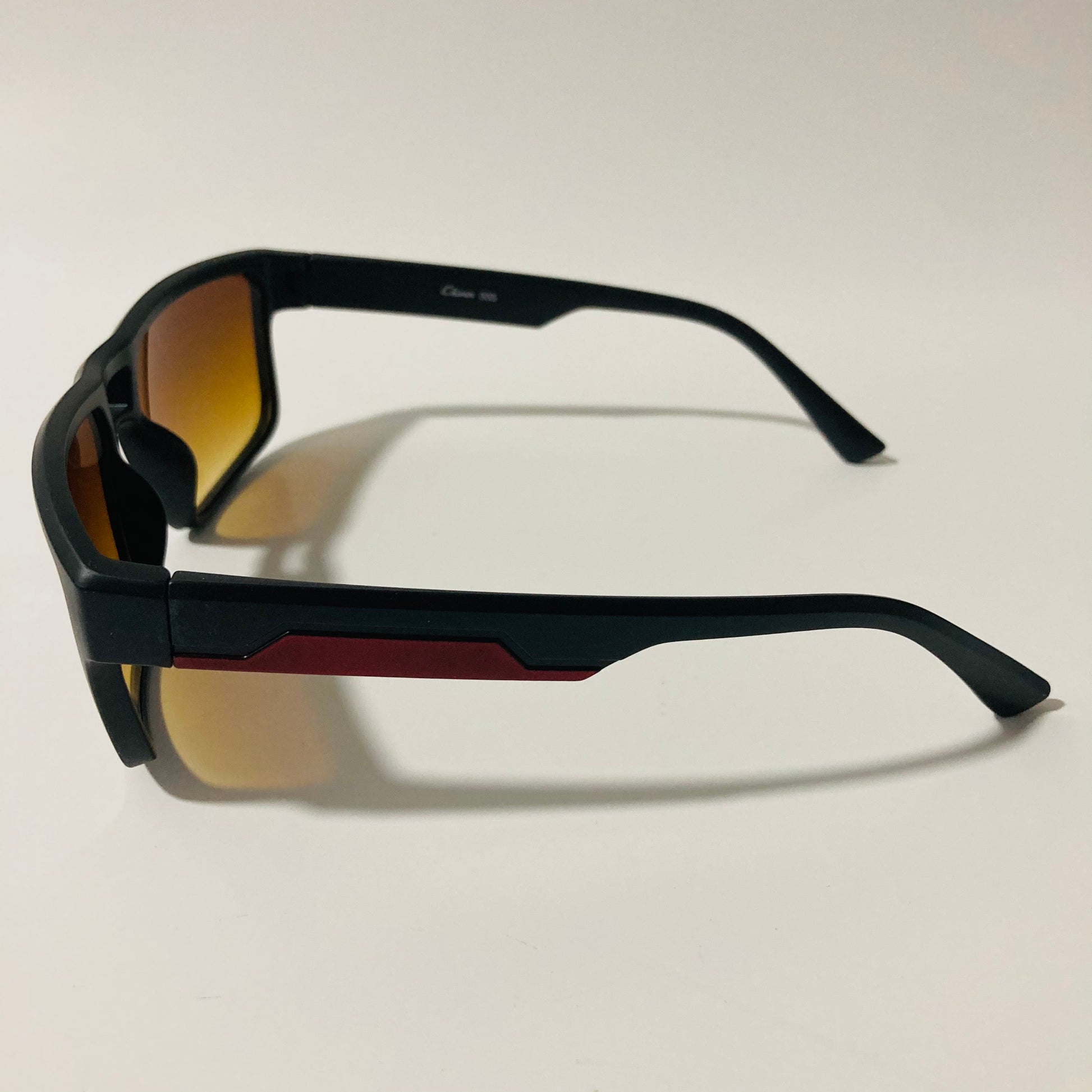 mens brown and black square sport sunglasses