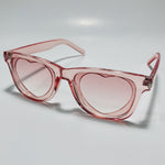 pink womens heart shape sunglasses with clear frame