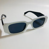 mens and womens black and white square sunglasses