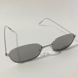 mens and womens silver mirrored oval sunglasses 