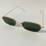 mens and womens green and gold oval sunglasses 