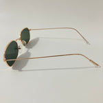 mens and womens green and gold oval sunglasses 
