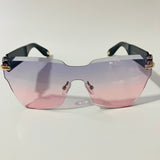 womens pink and blue square rimless sunglasses 