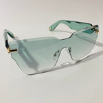 womens green square rimless sunglasses 