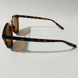 mens and womens brown and gold round sunglasses with crossbar