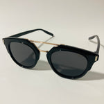 mens and womens black and gold round sunglasses with crossbar