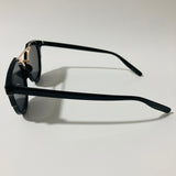 mens and womens black and gold round sunglasses with crossbar