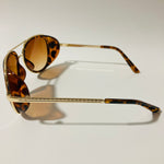 mens brown and gold aviator sunglasses with side shield