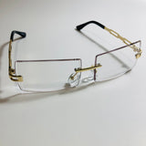 mens and womens clear and gold rimless square fake glasses