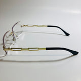 mens and womens clear and gold rimless square fake glasses