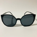 womans black mirrored cat eye sunglasses