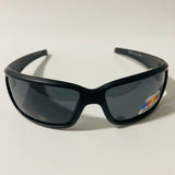 mens black polarized mirrored wrap around sunglasses