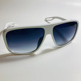 mens and womens white square sunglasses with black lenses