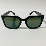 mens and womens black and green square sunglasses