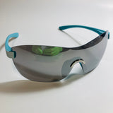 womens silver and blue mirrored y2k sunglasses