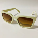 mens and womens white and brown square sunglasses