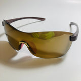 womens brown and gold mirrored y2k sunglasses