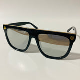 womens black silver and gold mirrored square sunglasses