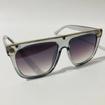 womens gray and gold square sunglasses