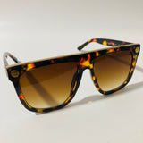 womens brown and gold mirrored square sunglasses