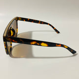 womens brown and gold mirrored square sunglasses
