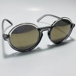 womens gray and silver round sunglasses