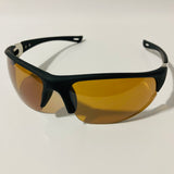 mens and womens black and brown wrap around sunglasses