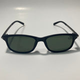 mens and womens black and green square sunglasses