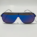 mens and womens black and blue mirrored aviator sunglasses