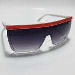 mens and womens red and black shield sunglasses