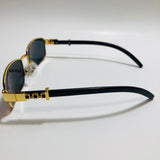 mens and womens gold square sunglasses with black lenses