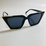 womens black and gold cat eye sunglasses