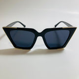 womens black and gold cat eye sunglasses