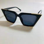 womens black and gold cat eye sunglasses