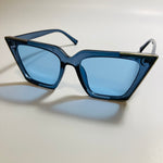 womens blue and silver cat eye sunglasses