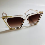 womens tan brown and gold cat eye sunglasses