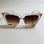 womens tan brown and gold cat eye sunglasses